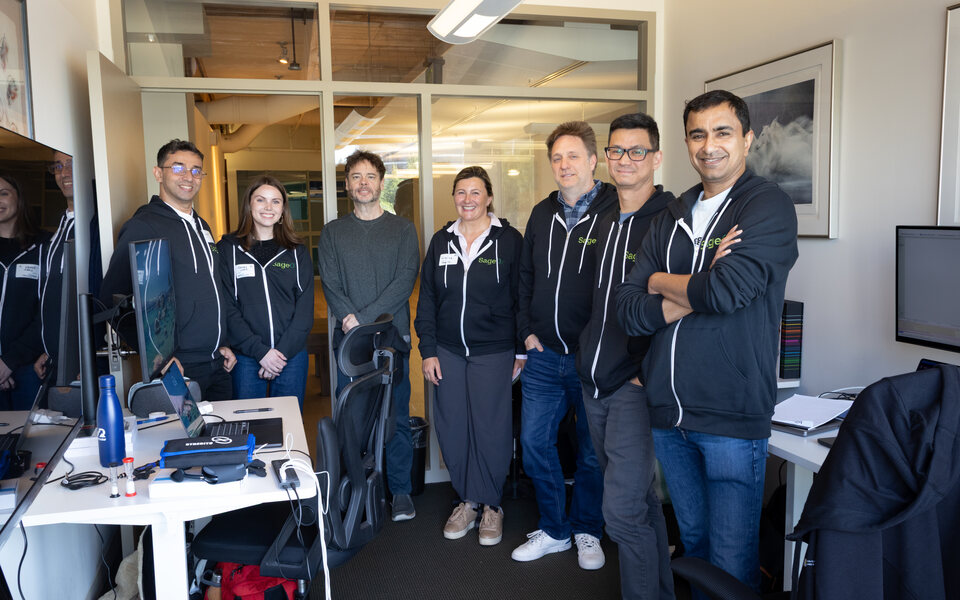 The SageOx team gathered in their office, with Steve Yegge