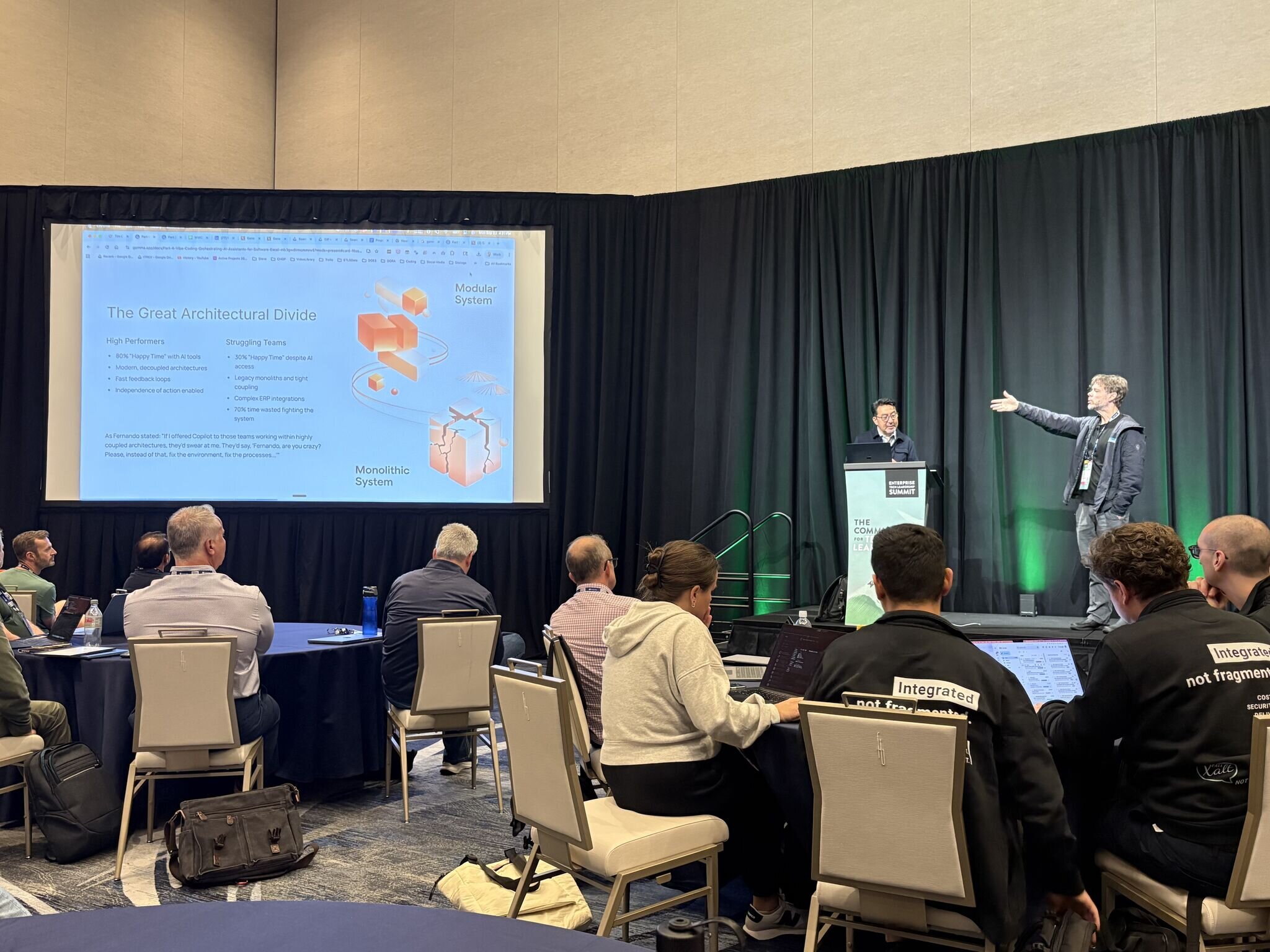 Steve Yegge on stage at the Enterprise Technology Leadership Summit, Las Vegas, October 2025