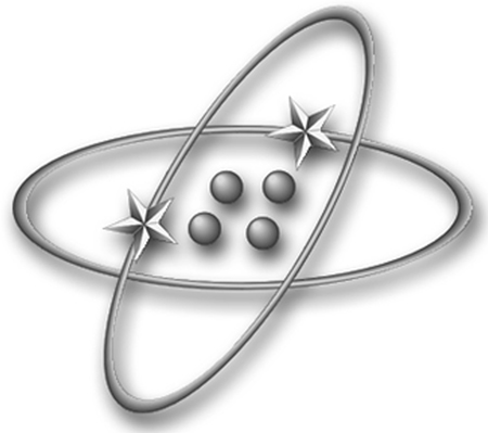 U.S. Navy Electronics Technician rating badge — electron-orbit insignia